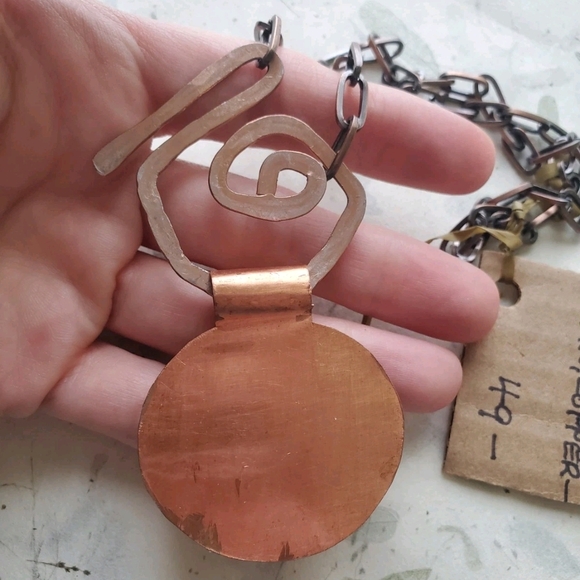 Artisan Wild Flowers In Resin On Copper Chain Necklace - Nwt - Picture 8 of 12